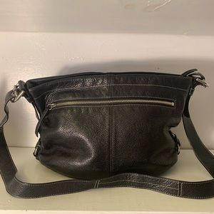 Coach black leather shoulder bag